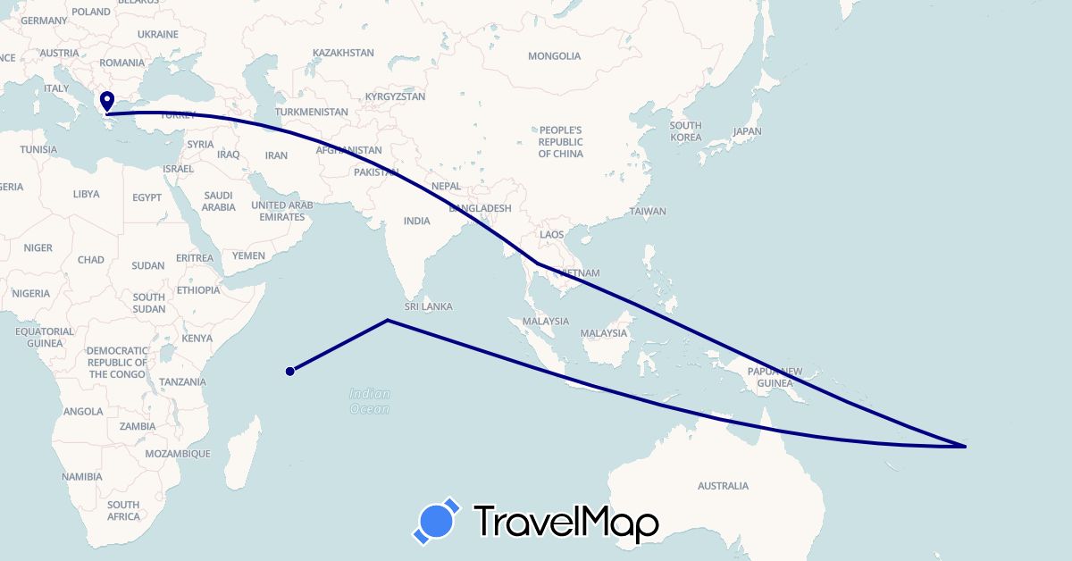 TravelMap itinerary: driving in Fiji, Greece, Maldives, Seychelles, Thailand (Africa, Asia, Europe, Oceania)